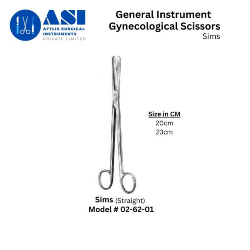 Sims Gynecological Scissors – High-quality surgical instrument for precision cutting in gynecological procedures.